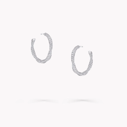 Spiral Diamond Hoop Earrings